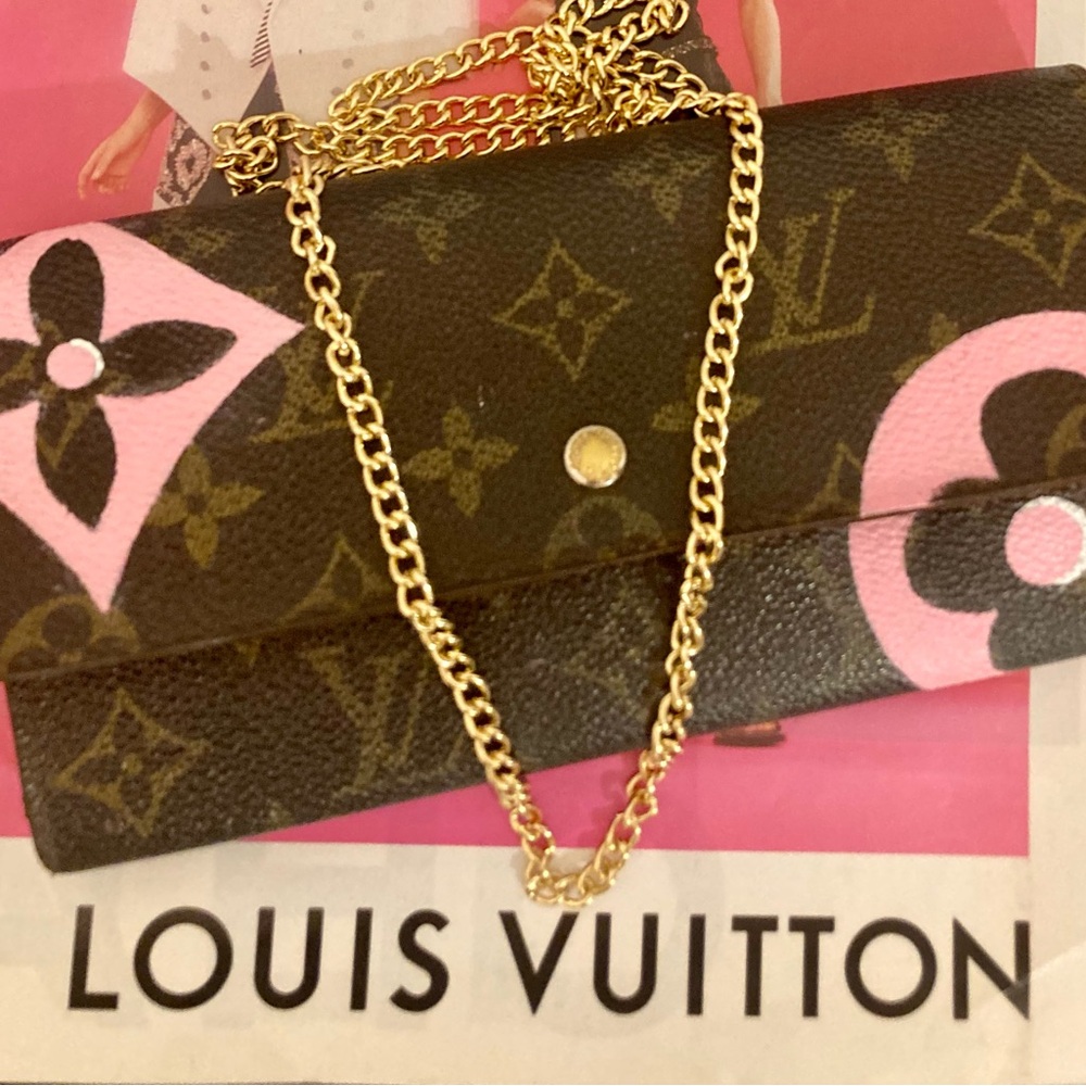 Louis Vuitton Monogram Portefeiulle Sarah Long Wallet . Crossbody. Customized